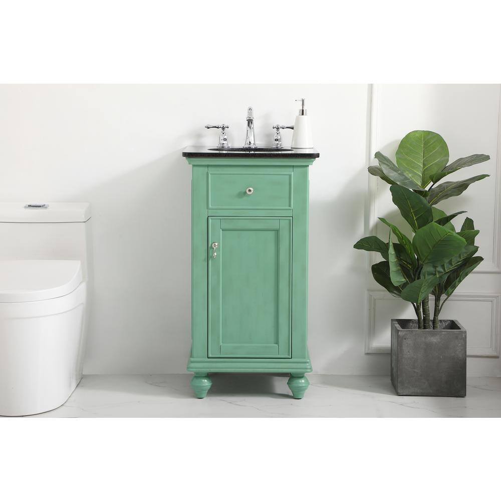 Simply Living 19 in. W x 19 in. D x 35 in. H Bath Vanity in Vintage Mint with Black Granite Granite Top SL36957VM