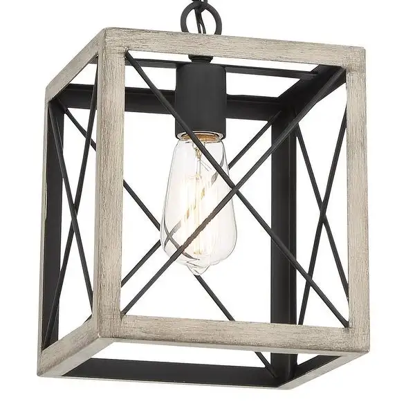 Acroma 1 Light 8In Linear Modern Farmhouse Rectangle Chandelier-UL Certified - N/A Shopping - The Best Deals on Chandeliers