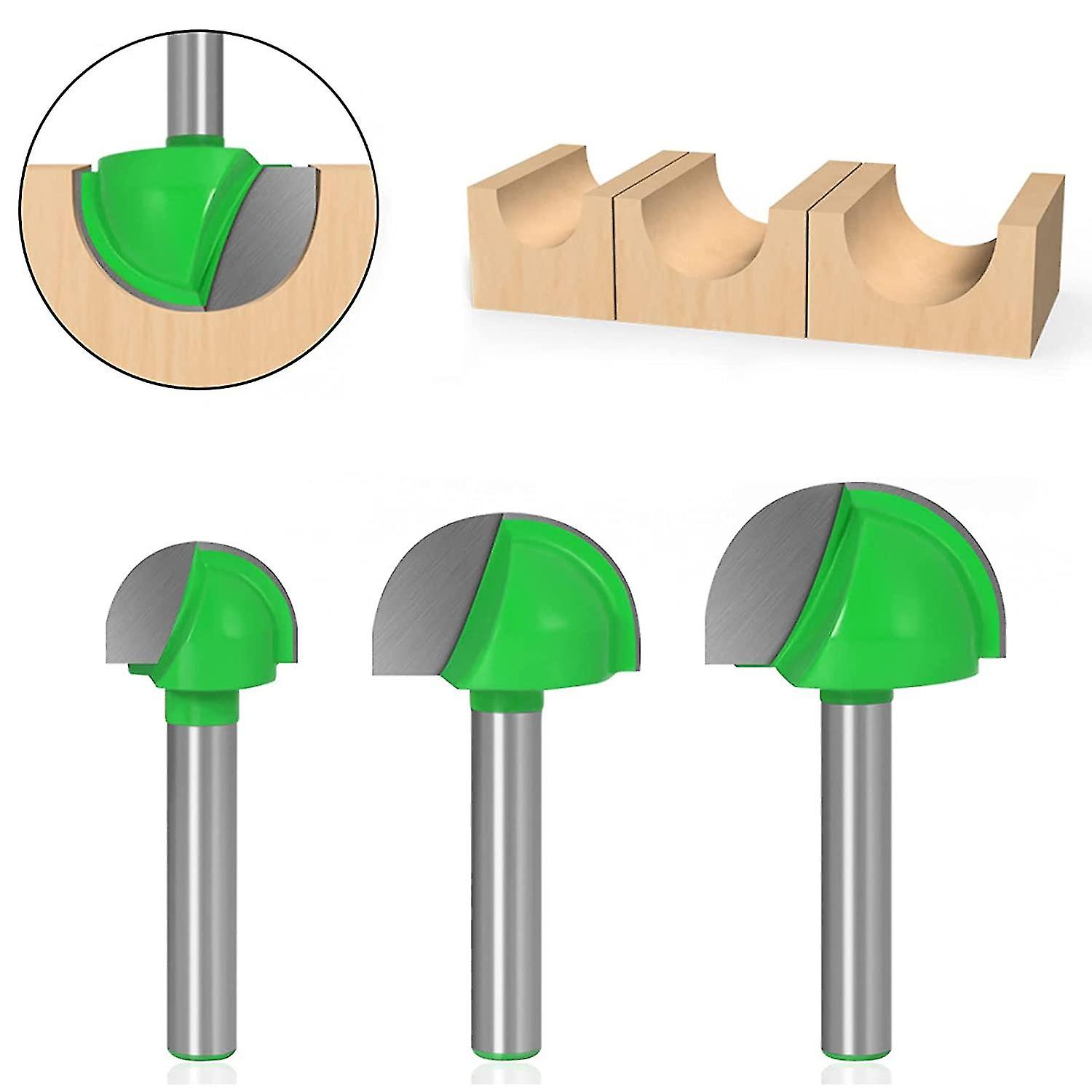 5pcs 6mm Shank Cutters Shank Router Core Bit Cutter Round Groove Woodworking Tools Grooving Cutter 6mm/8mm/10mm/12mm/18mm