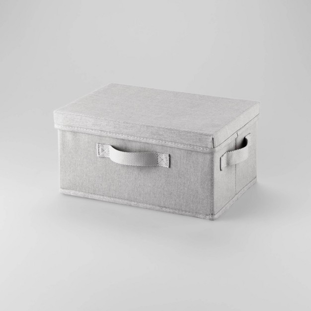 Fabric Shoe Bin With Lid Light Gray