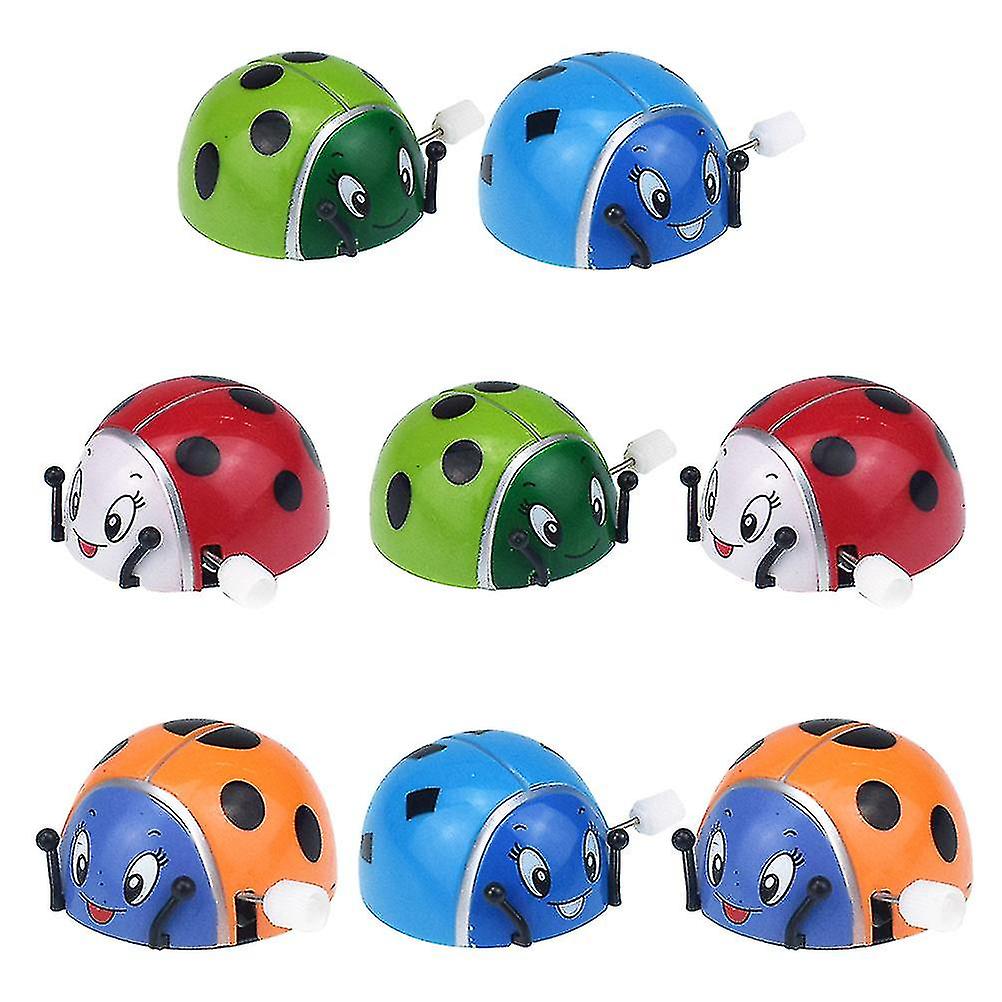 8pcs Chain Clockwork Spring Rotating Animal Ladybug Kids Toys (random Color)