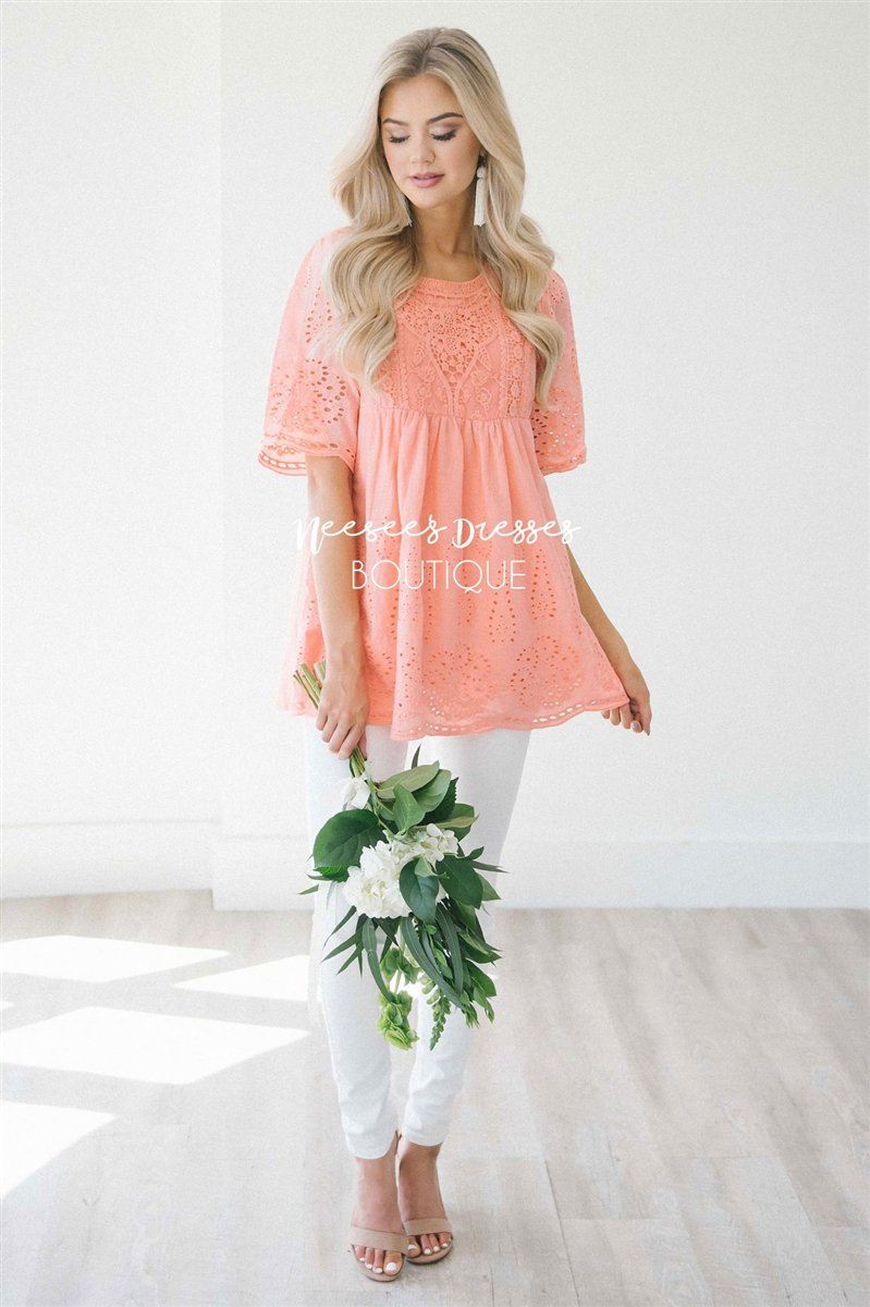 Baby Doll Eyelet Embroidered Top