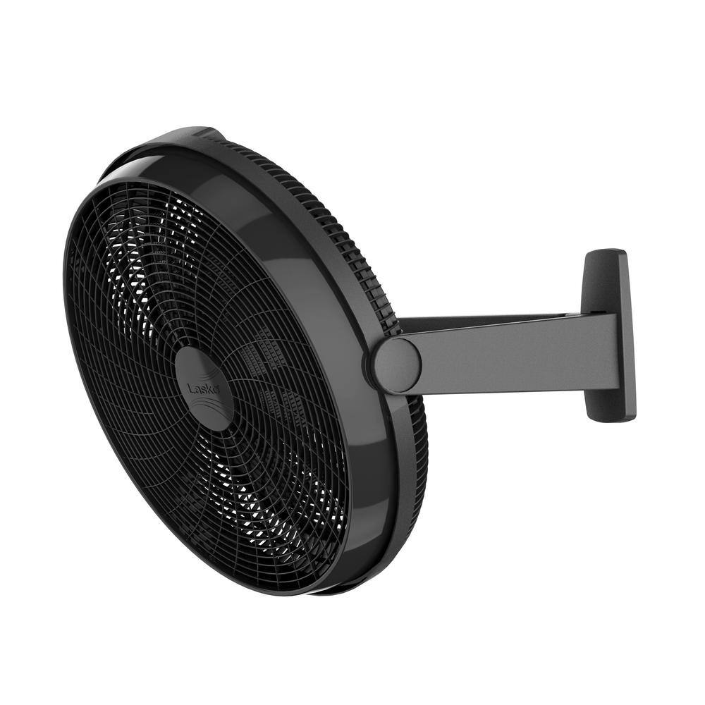 Lasko 20 in. 3 Speeds Floor Fan in Black with 90 Degrees Tilt Adjustment Built-In Carry Handle Wall Mountable A20107