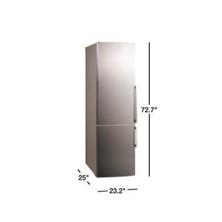 Summit Appliance 23.25 in. W 11.1 cu. ft. Bottom Freezer Refrigerator in Stainless Steel Counter Depth FFBF247SSIMLHDE