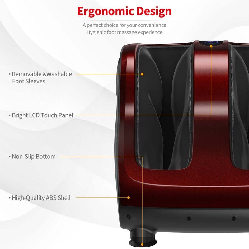 Foot & Calf Massager with Heat & Remote, Shiatsu Kneading Electric Massage Machine with Adjustable Tilt Base, Timer, LCD Screen