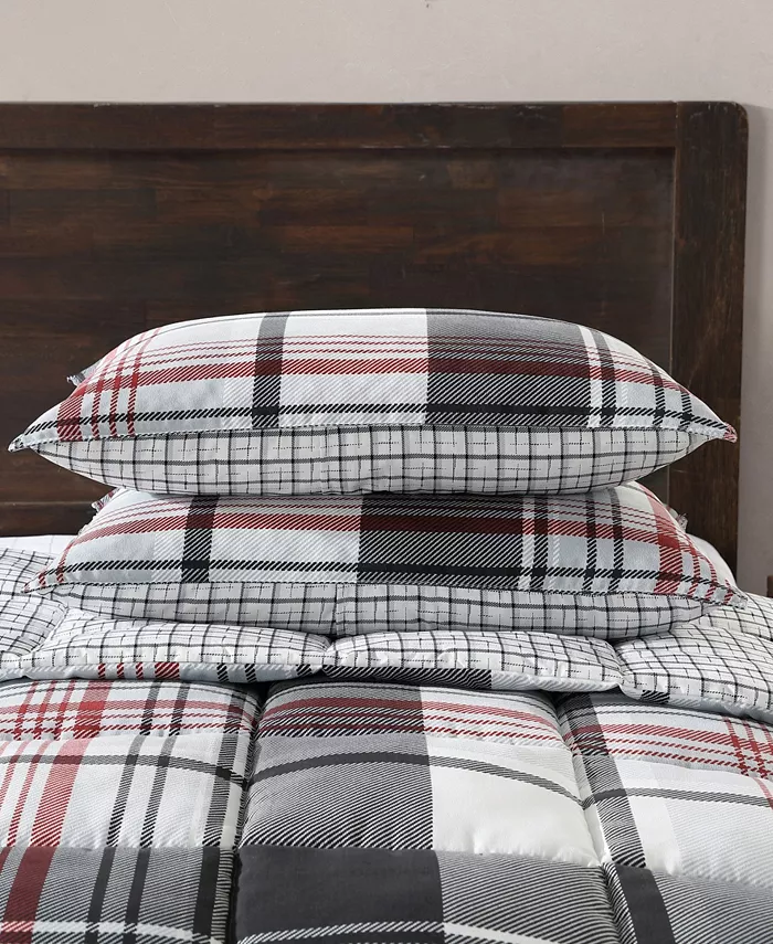 Eddie Bauer Normandy Plaid Micro Suede Down Alternative Reversible 2 Piece Comforter Set， Twin