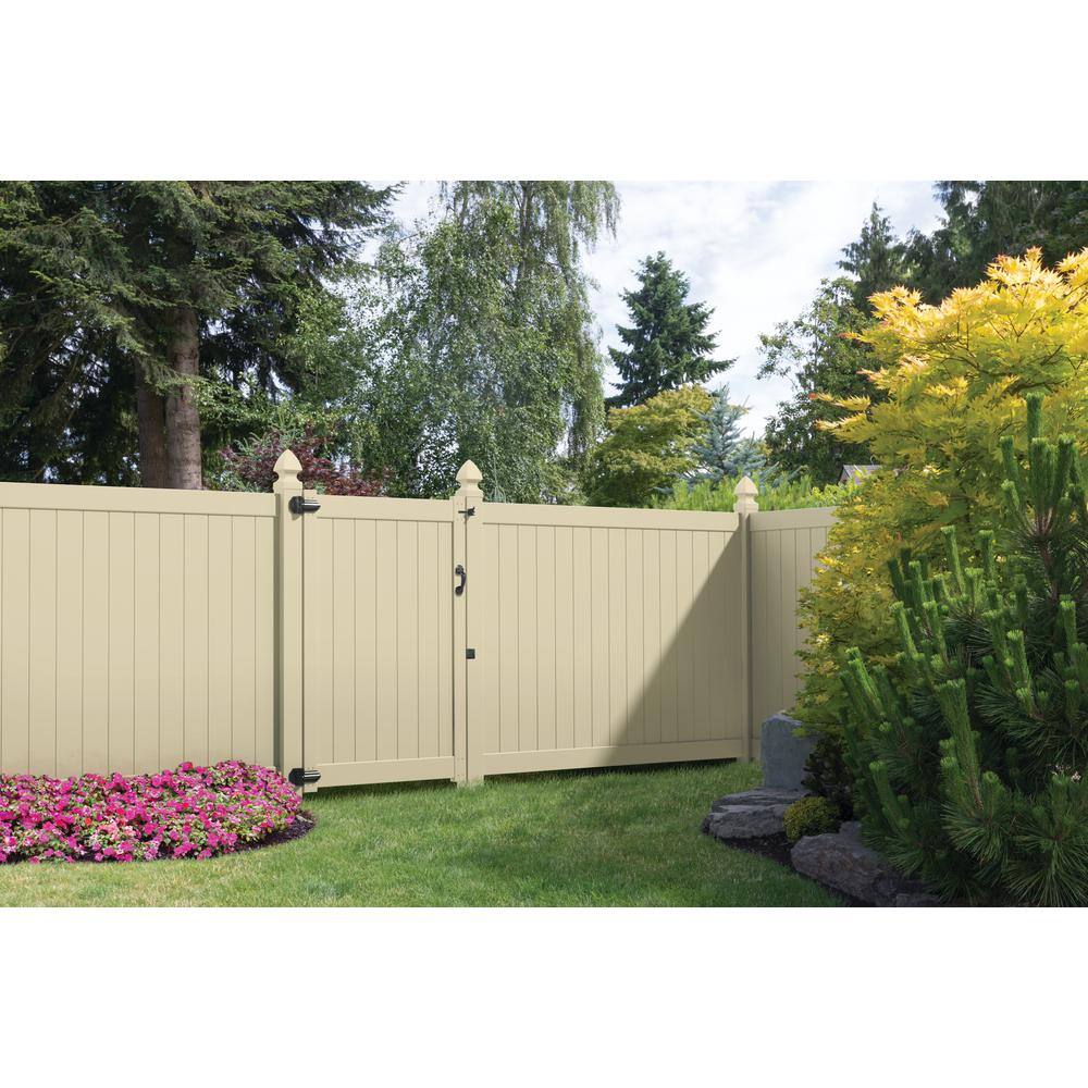 Barrette Outdoor Living Bryce 6 ft. H x 8 ft. W Sand Vinyl Un-Assembled Fence Panel 73014728