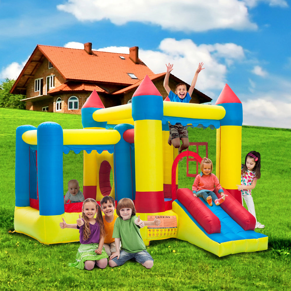 Summer children's inflatable bounce house, 420D thick Oxford cloth bouncy castle, with blower, suitable for children to play