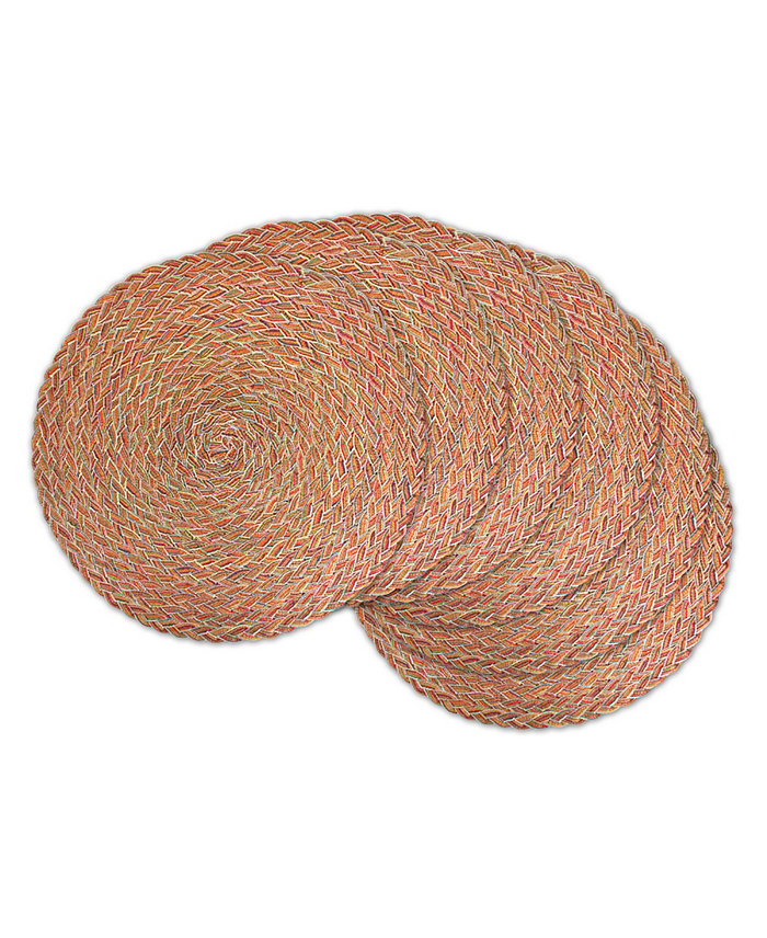 Design Imports Variegated Round Braided Placemat Set of 6