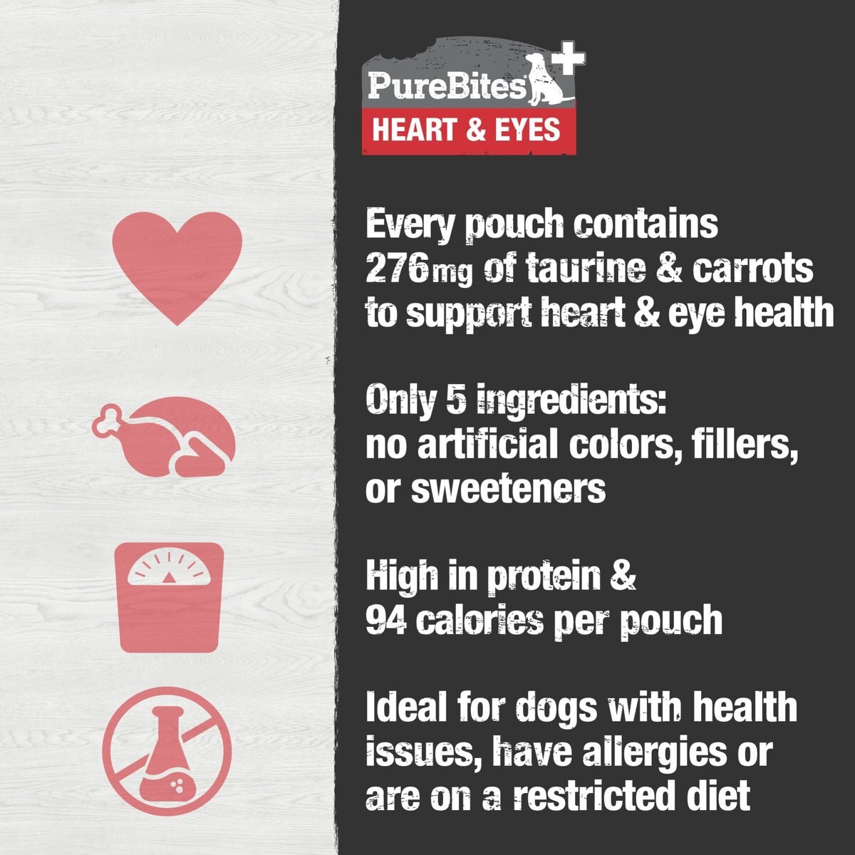 PureBites Plus Squeezables- Heart and Eyes Dog Food Toppings， 2.5-oz tube， 15 count