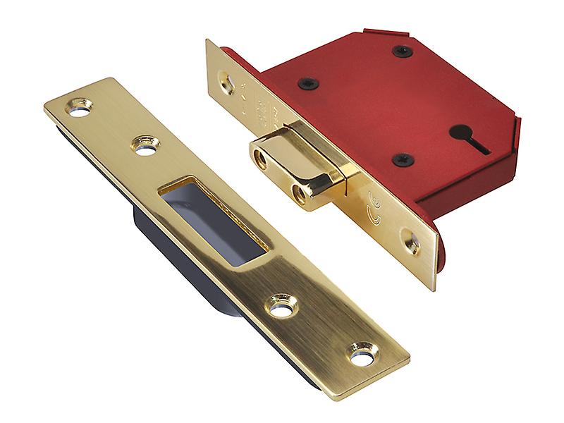 UNION StrongBOLT 2103S 3 Lever Mortice Deadlock Polished Brass 81mm 3