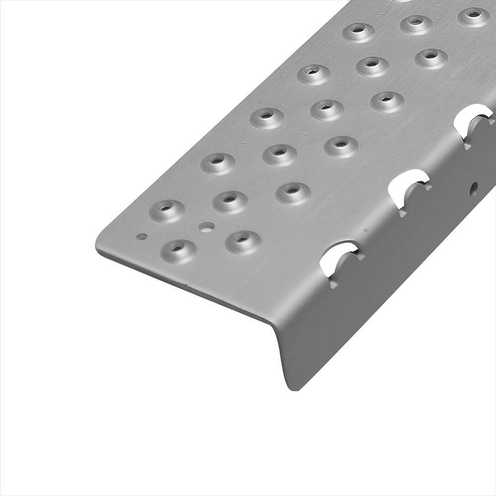 Handi Treads HandiTreads . 1 in. x 30 in. x 2.75 in. Gray Silver Bullnose No return Aluminum Nosing Tread kit with 9 Screws NSN122730GYT