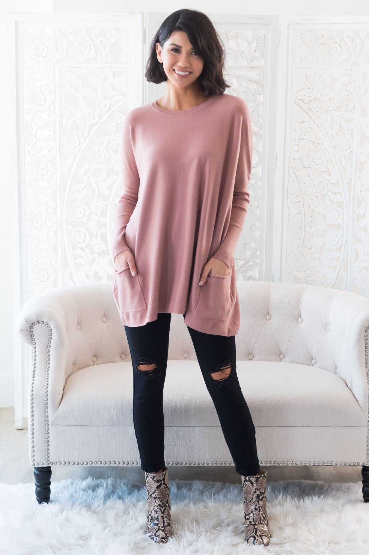 Casual Chic Modest Oversize Sweater