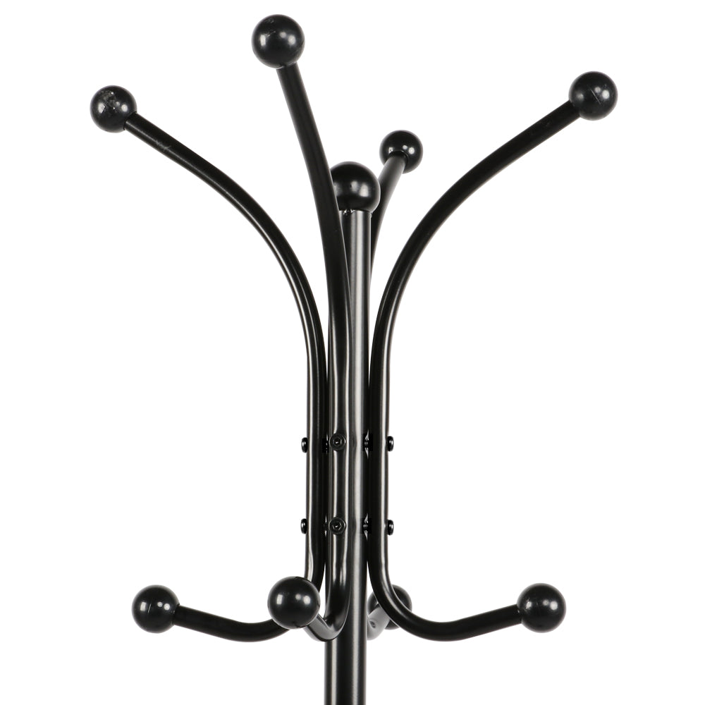 Yaheetech Metal Standing Coat Hat Rack with Umbrella Holder Coat Tree Hanger 8 Hook Solid Base