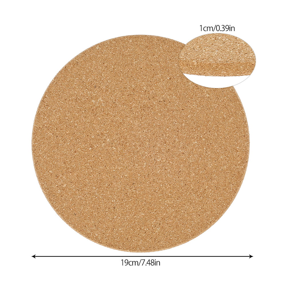 HOTBEST 3-Pack Cork Trivet Set Round Corkboard Placemats Kitchen Hot Pads for Hot Pots Pans and Kettles 7.5 x 7.5 x 0.4 Inches