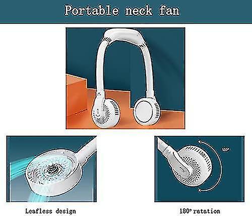 Portable Neck Fan，mini Usb Fan ，rechargeable Personal Neckband Fan，3 Speed Usb Fan With 360 Adjustab