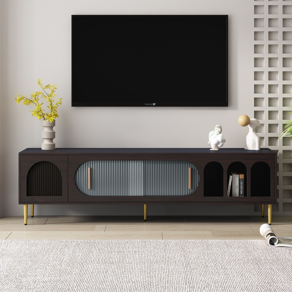 TV Stand for 70 Inch TV Media Console Table with Shelves /Cabinets