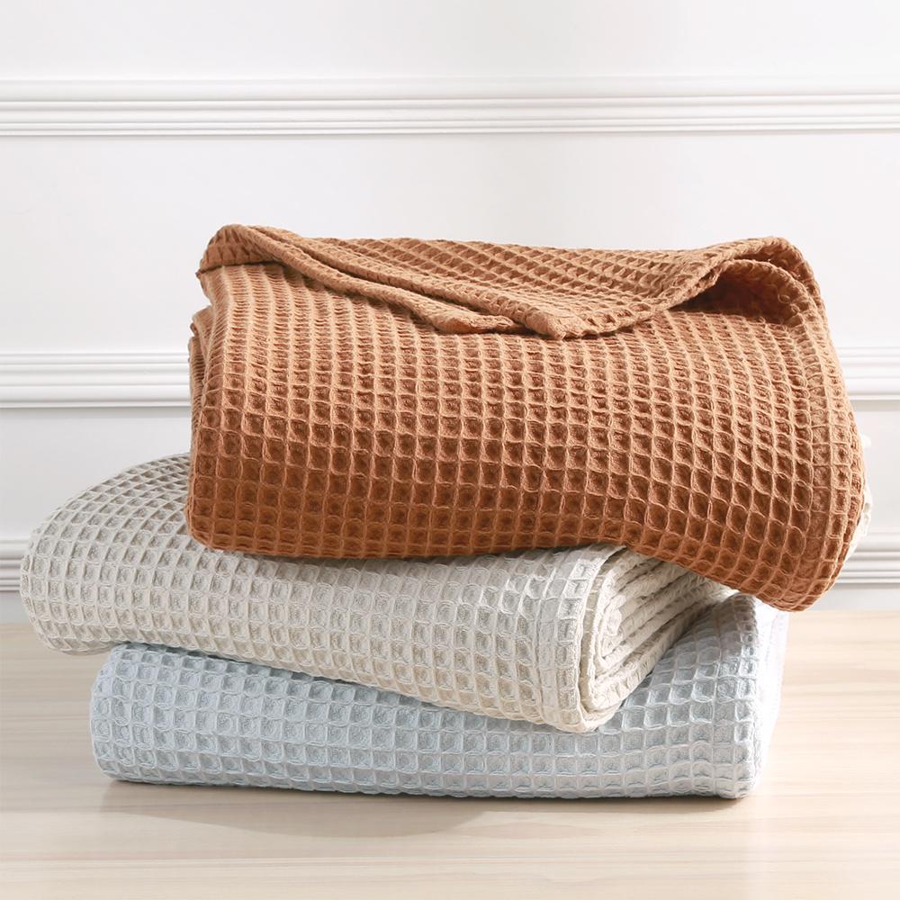 Berkshire Blue Organic Cotton Waffle Blanket Twin  Crowdfused