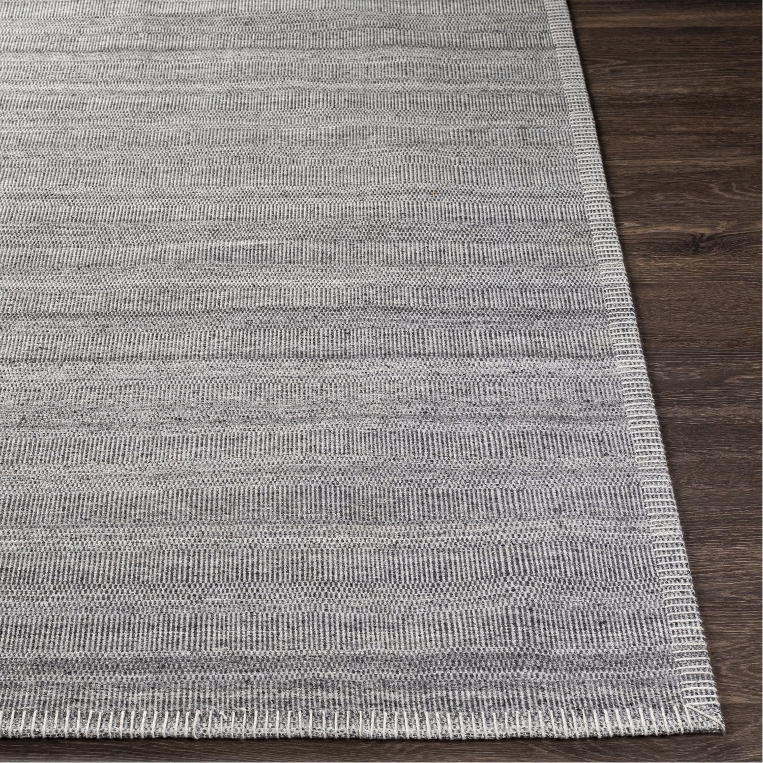 Irvine Hand Woven Rug in Medium Gray, Charcoal, Silver Gray