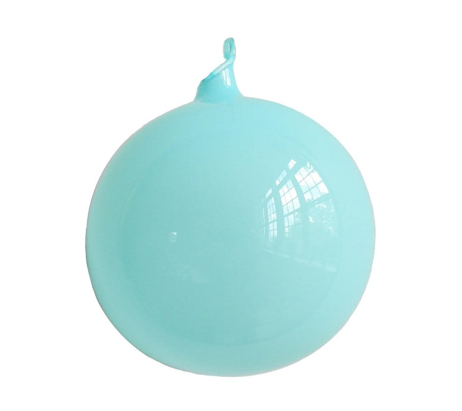 3 Turquoise Bubblegum Glass Ornament Box Of 6