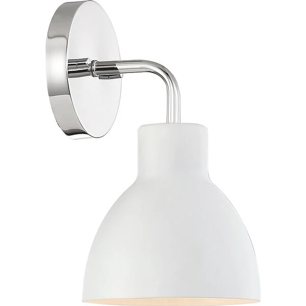 Sloan 1 Light VanityPolished Nickel and Matte White Finish