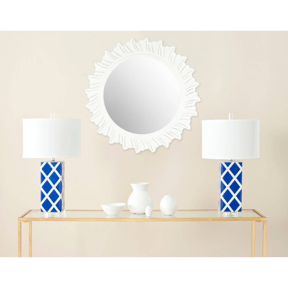 SAFAVIEH By The Sea Burst White 29 inch Round Decorative Mirror   29\