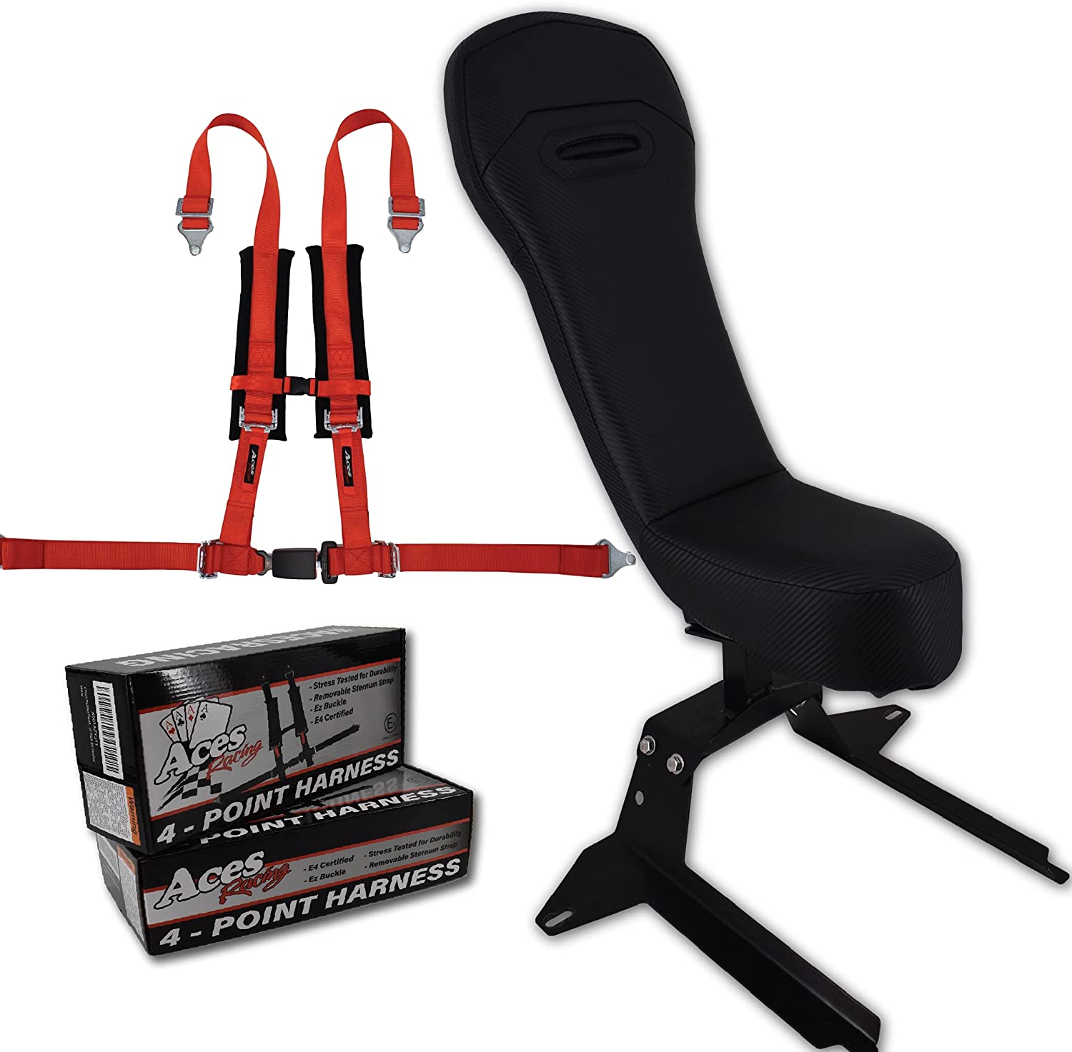 RZR Bump Seat with Red Harness