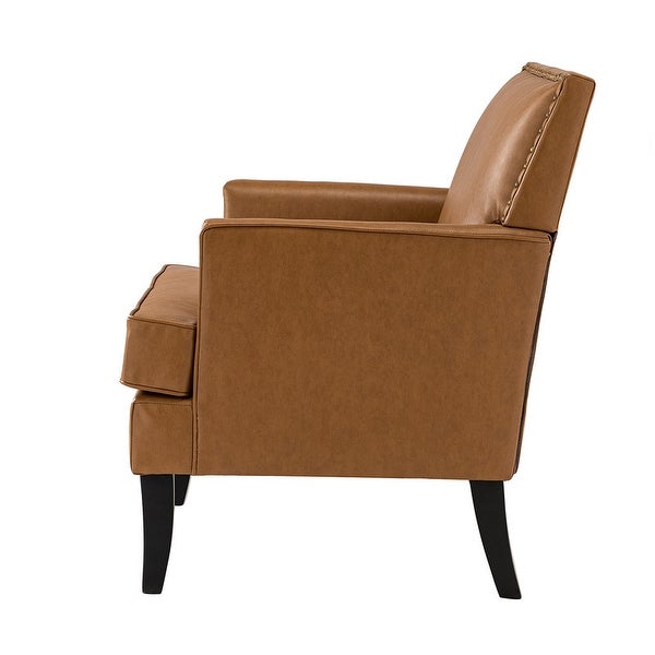 Solid Wood Armchair Accent Chair with Nailhead Trim