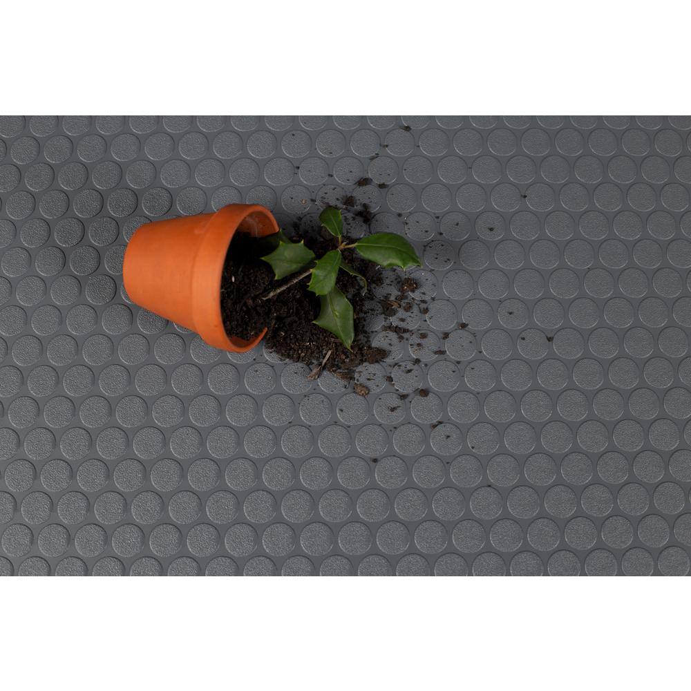 G-Floor Small Coin 7.5 ft. x 17 ft. Slate Grey Commercial Grade Vinyl Garage Flooring Cover and Protector GF60SC717SG