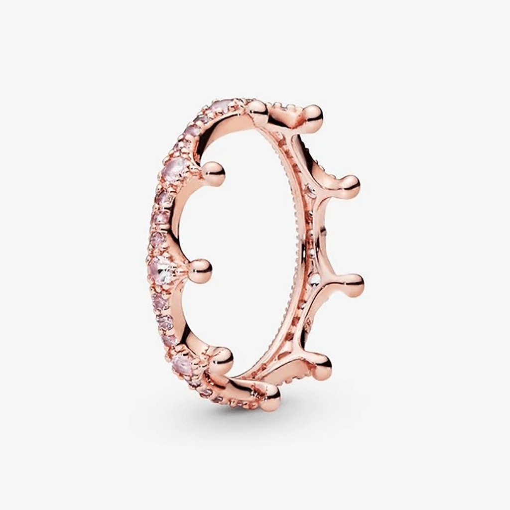 PANDORA  Pink Sparkling Crown Ring