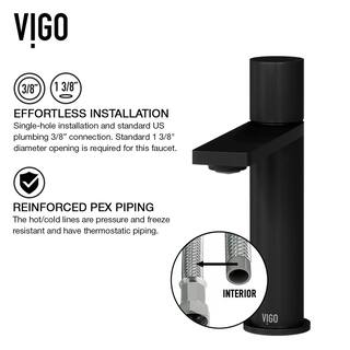 VIGO Halsey Single Handle Single-Hole Bathroom Faucet in Matte Black VG01045MB