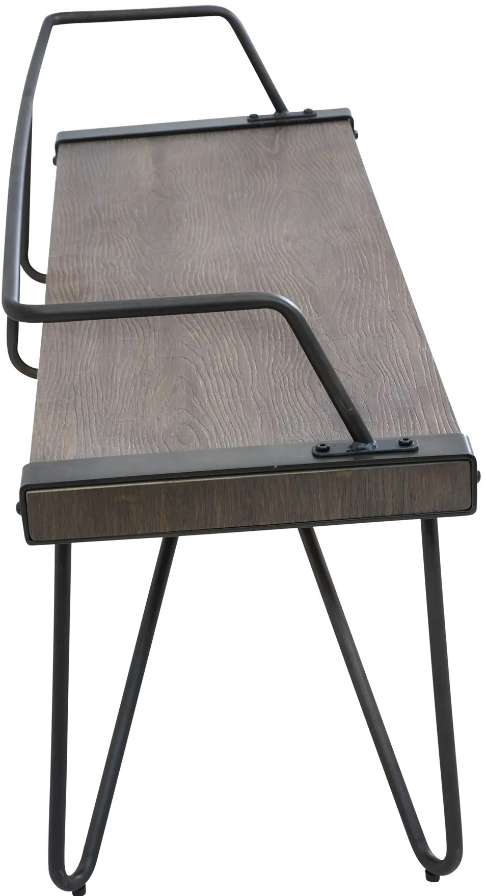 Stefani Industrial Metal and Walnut Wood Bench