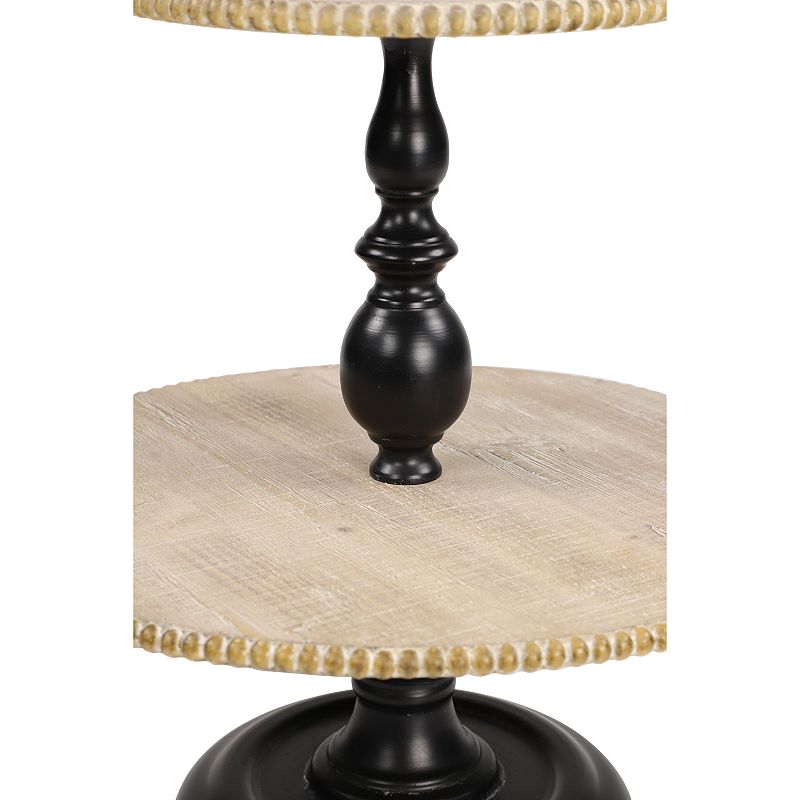 Stella and Eve Black Wood Tiered Server