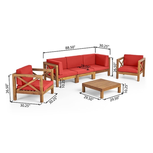 Brava Outdoor Acacia Wood 6piece Chat Set by Christopher Knight Home