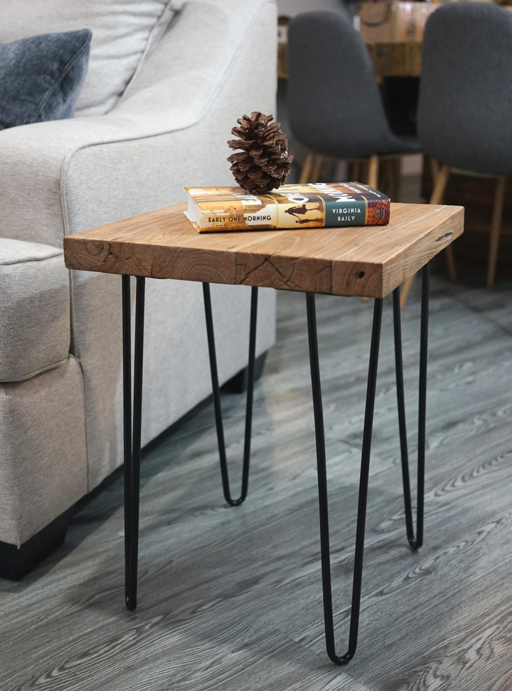 Rustic Old Elm Wood End Table   Industrial   Side Tables And End Tables   by Welland  Houzz