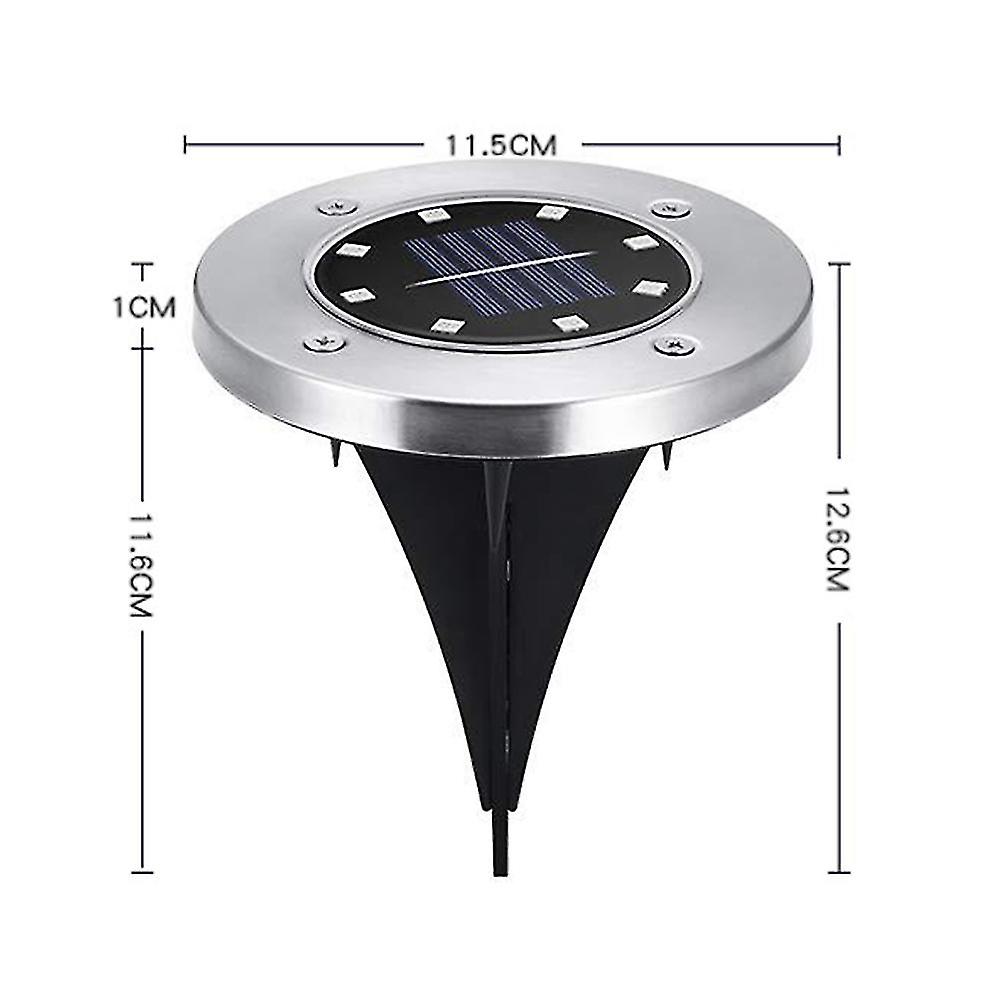 4 Pack Outdoor Solar Disc Lights Waterproof Ground Landscape Lighting Compatible With Garden Walkway Passage