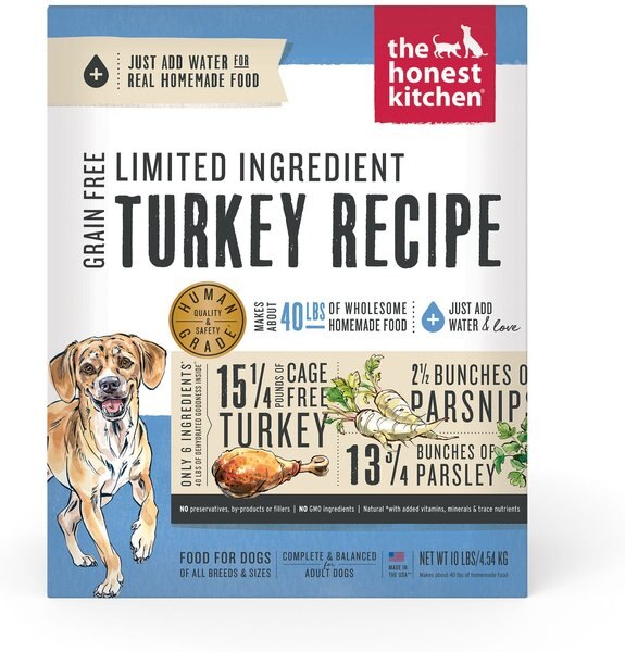 The Honest Kitchen Limited Ingredient Diet Turkey Recipe Grain-Free Dehydrated Dog Food