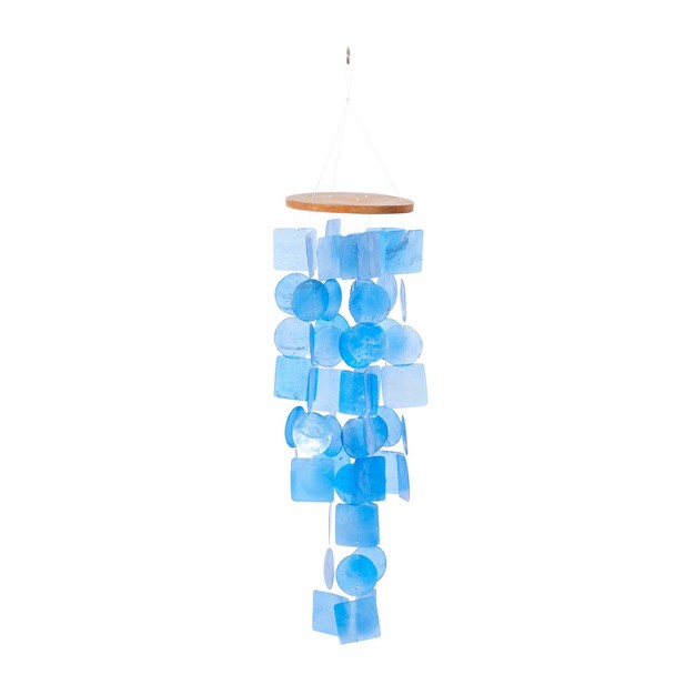 Glass Coastal Abstract Windchime Blue natural Olivia amp May