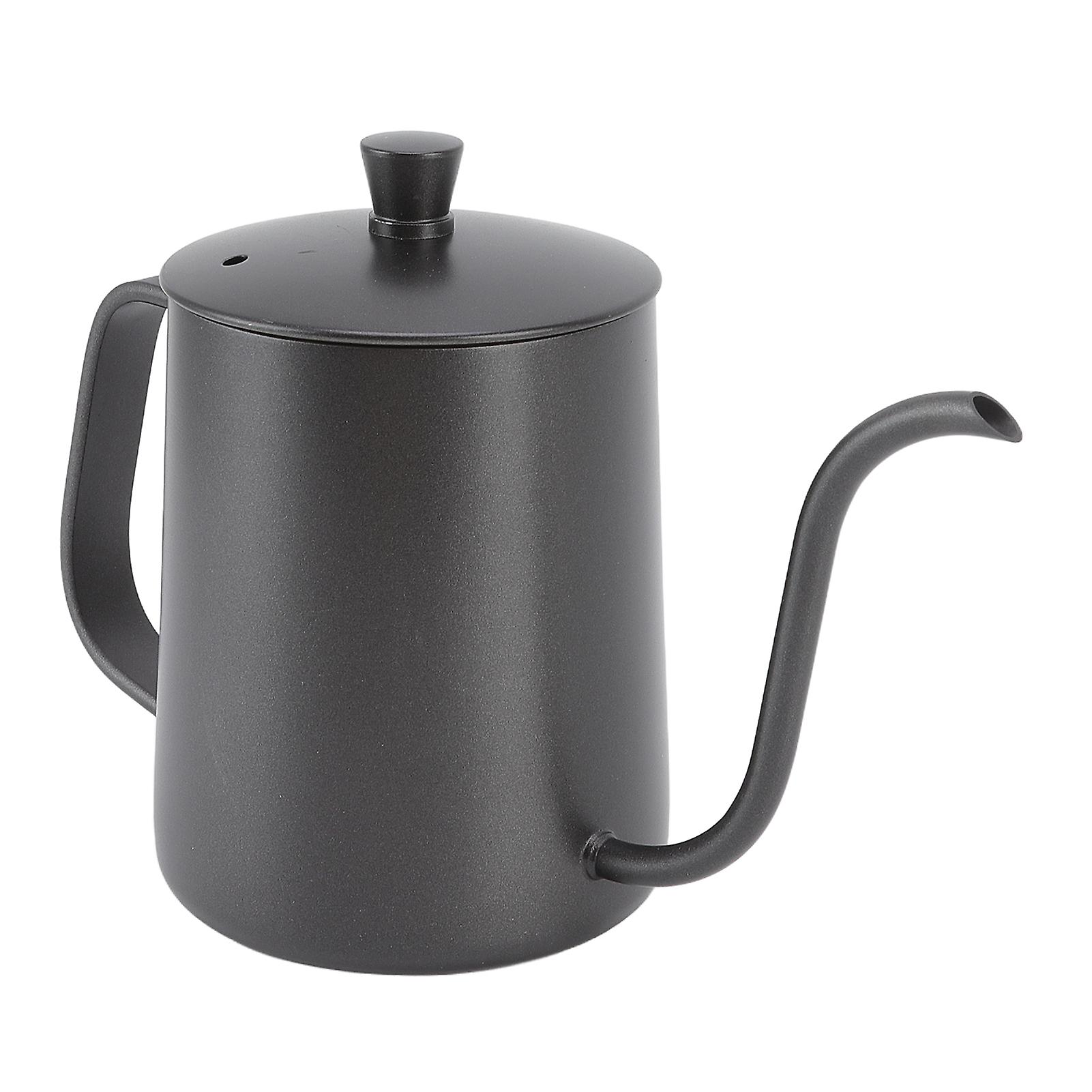 Pour Over Coffee Kettle Stainless Steel Handheld Narrow Drip Spout Gooseneck Coffee Pot 600ml PTFE Black