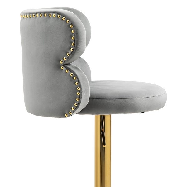 Height Adjustable Upholstered Barstools with Ergonomic-Sesigned Backrest and Footrest