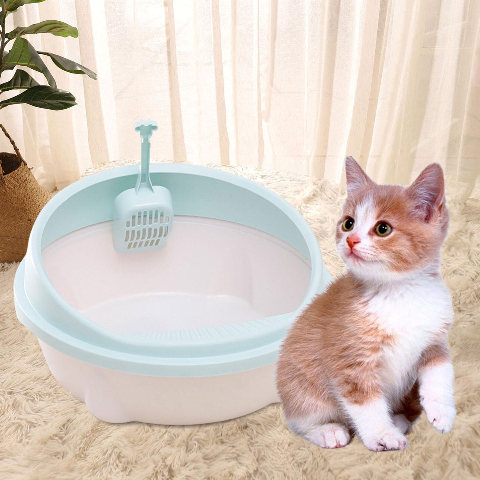 Cat Litter Box Portable High Sided Semi Enclosed Bedpan Cat Sandbox Cat Litter Container Privacy Kitten Toilet for Indoor Cats Cats Kittens green