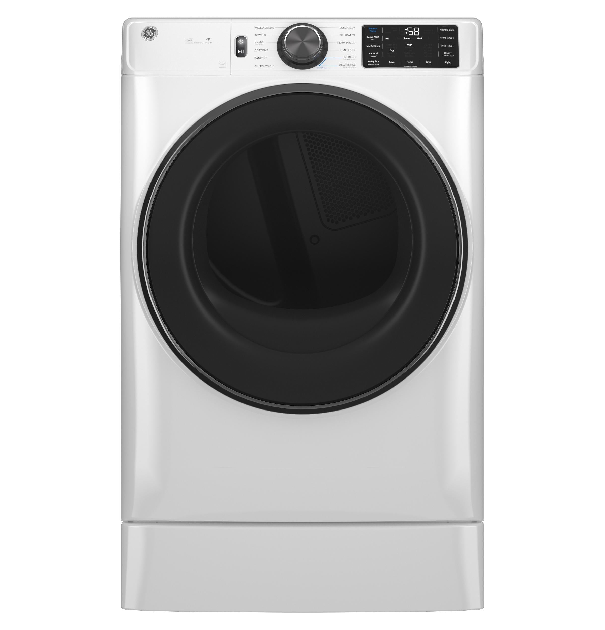 Ge Appliances GFD65ESSVWW Ge® 7.8 Cu. Ft. Capacity Smart Front Load Electric Dryer With Steam And Sanitize Cycle