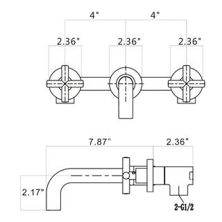 Hlihome Double Handle Wall Mounted Bathroom Sink Faucet in Antique Bronze DKTH08FG