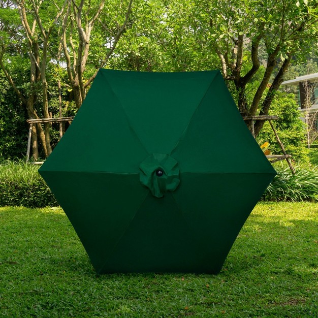 9 x27 X 9 x27 Aluminum Market Patio Umbrella With Crank Lift And Push Button Tilt Hunter Green Astella