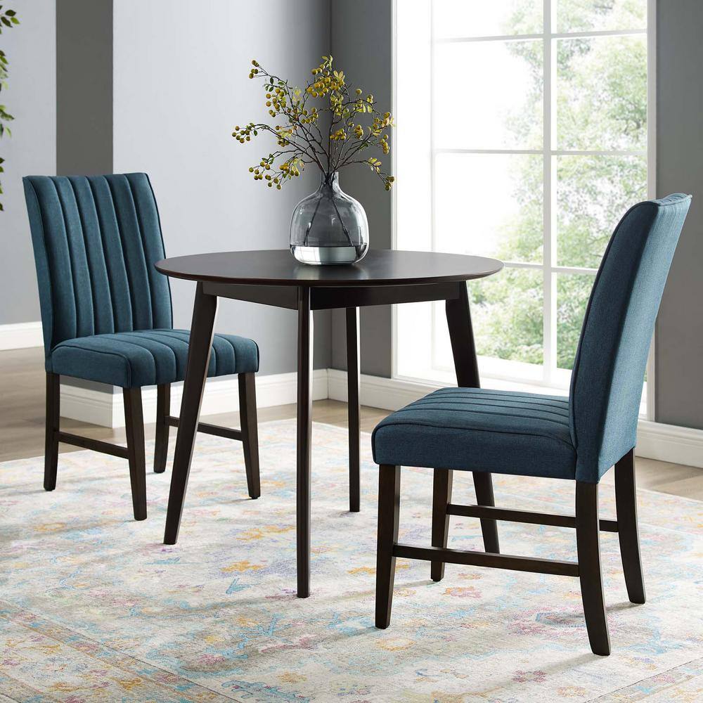 MODWAY Motivate Blue Channel Tufted Upholstered Fabric Dining Side Chair (Set of 2) EEI-3333-BLU