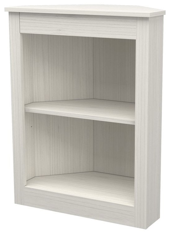 Inval 31.5 quot2 Shelf Engineered Wood Corner Bookcase in Washed Oak   Transitional   Bookcases   by Homesquare  Houzz