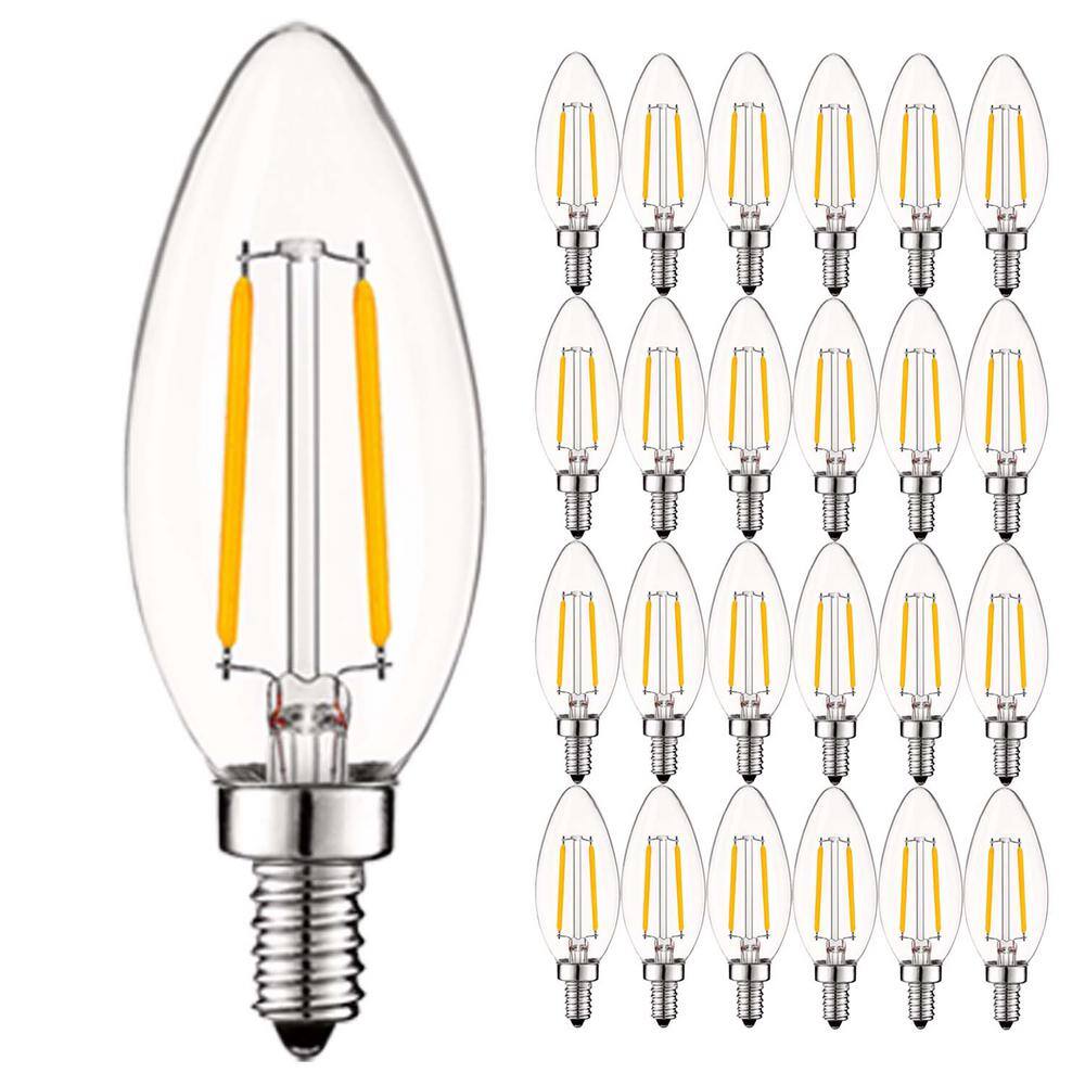 LUXRITE 40-Watt Equivalent B10 Dimmable LED Bulbs UL Listed 4000K Cool White (24-Pack) LR21576-24PK