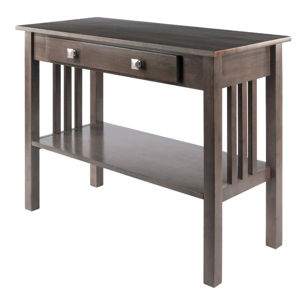 Stafford Console Hall Table Oyster Gray Winsome