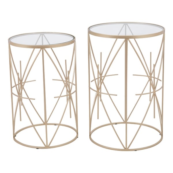 Set of 2 Hadrian Side Tables Gold - 15