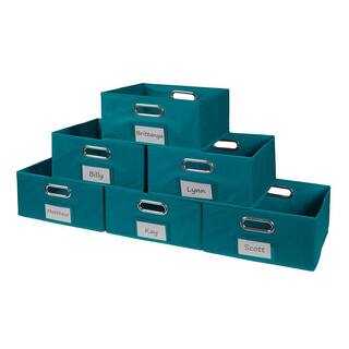 Regency 6 in. H x 12 in. W x 12 in. D Teal Fabric Cube Storage Bin 6-Pack HDCHTOTE066PKTL